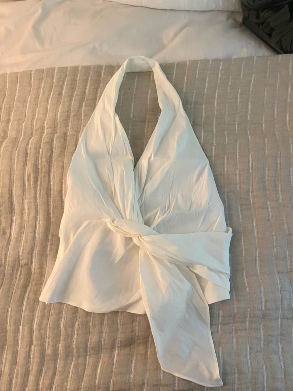 Zara White Halter Tie-Waist Top - NWT